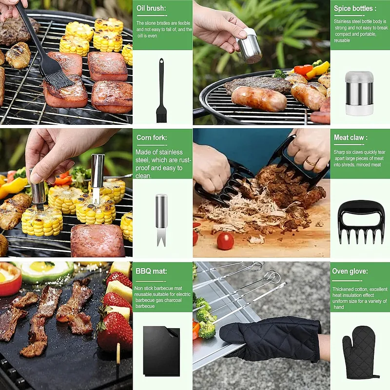 35pcs BBQ Accessories Stainless Steel Grill Utensils Set BBQ Grilling Tool Set